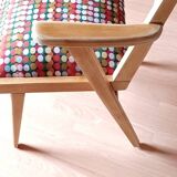 Restored bridge office chair with vintage compass feet from the 50s