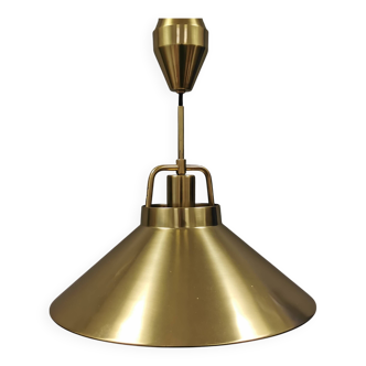 Hanging lamp by Fritz Schlegel for Lyfa Denmark, solid brass, model P295