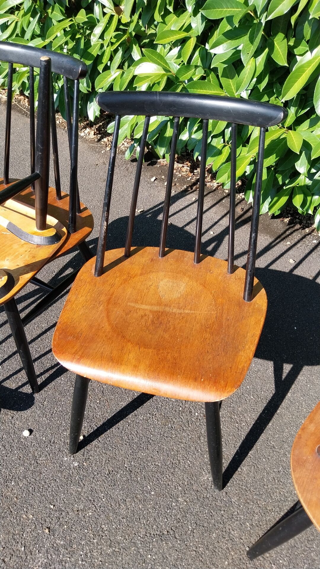 5 chaises Asko Finlande scandinave années 60