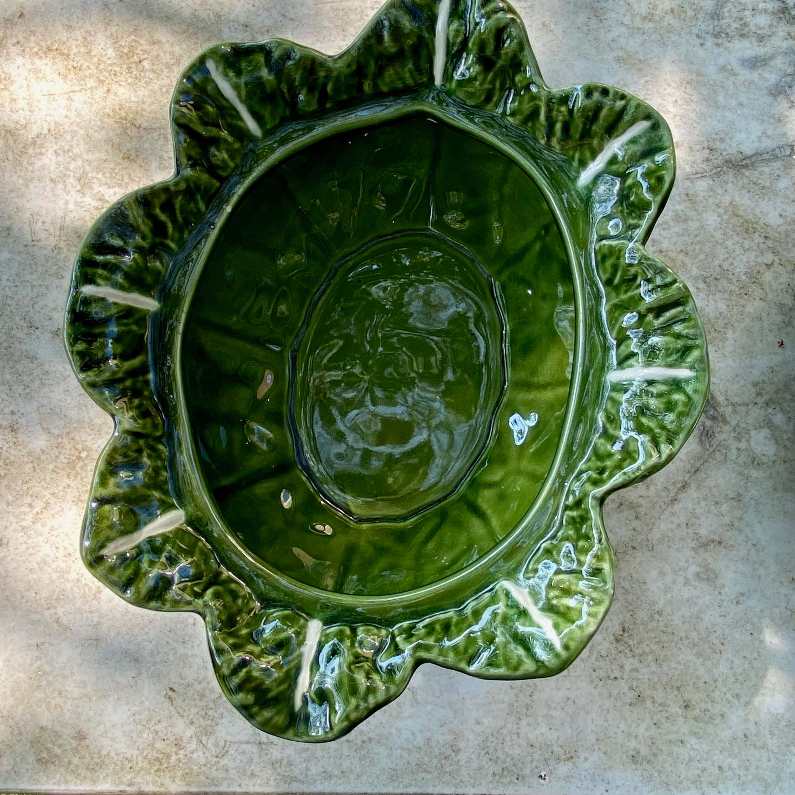 Soupière en faïence - Décor végétal-choux-fleur