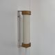 Vintage adjustable wall light, white lacquered metal and pine, Sweden, 1980.