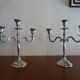 Pair of silver chandeliers alu vintage 3 burners