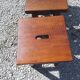 3 solid oak stools, 1980s