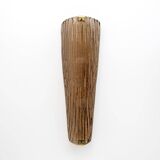 Pair of Modern Amber Murano Glass and Brass Sconces