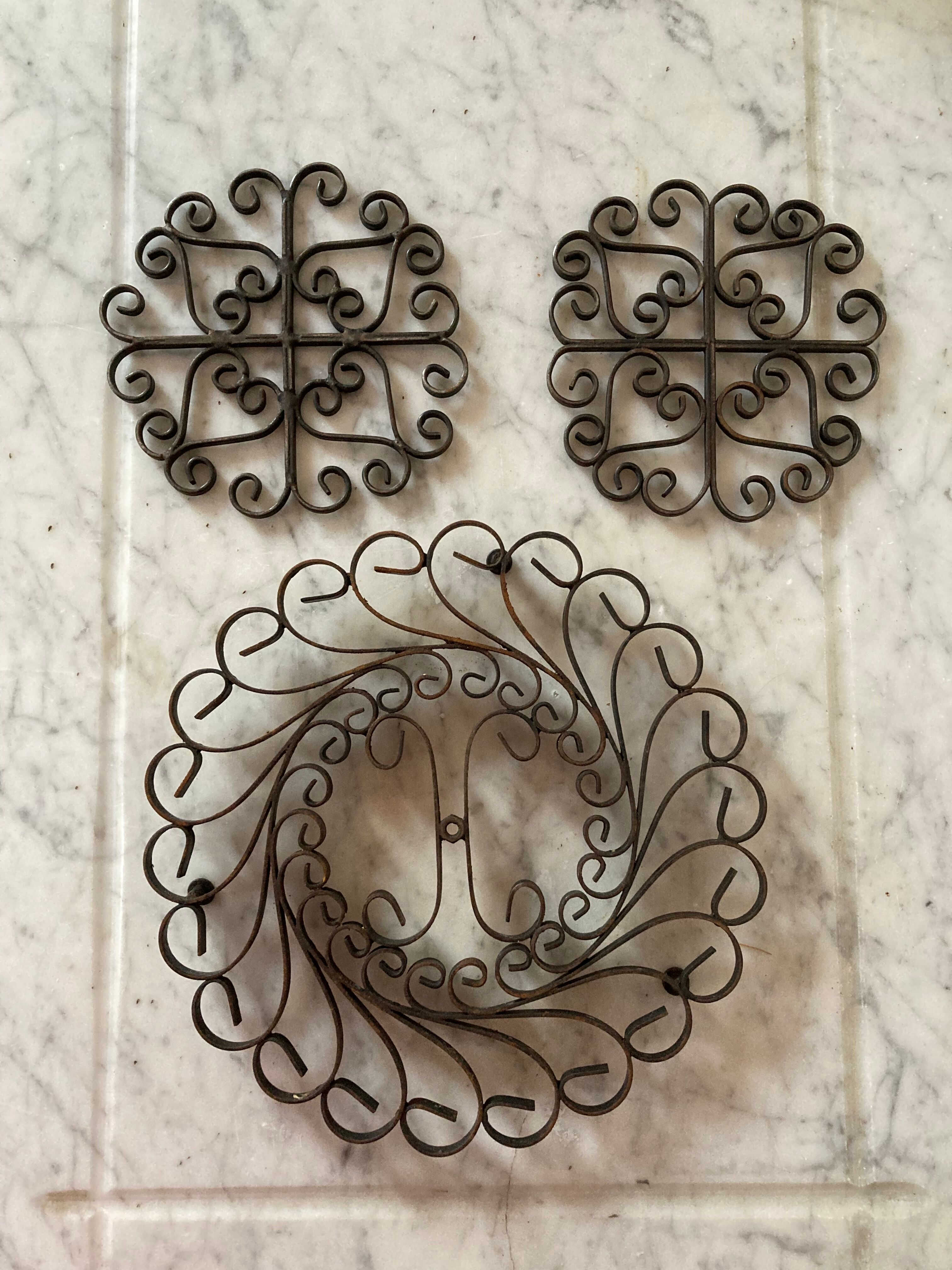 Underside of wrought iron antique metal