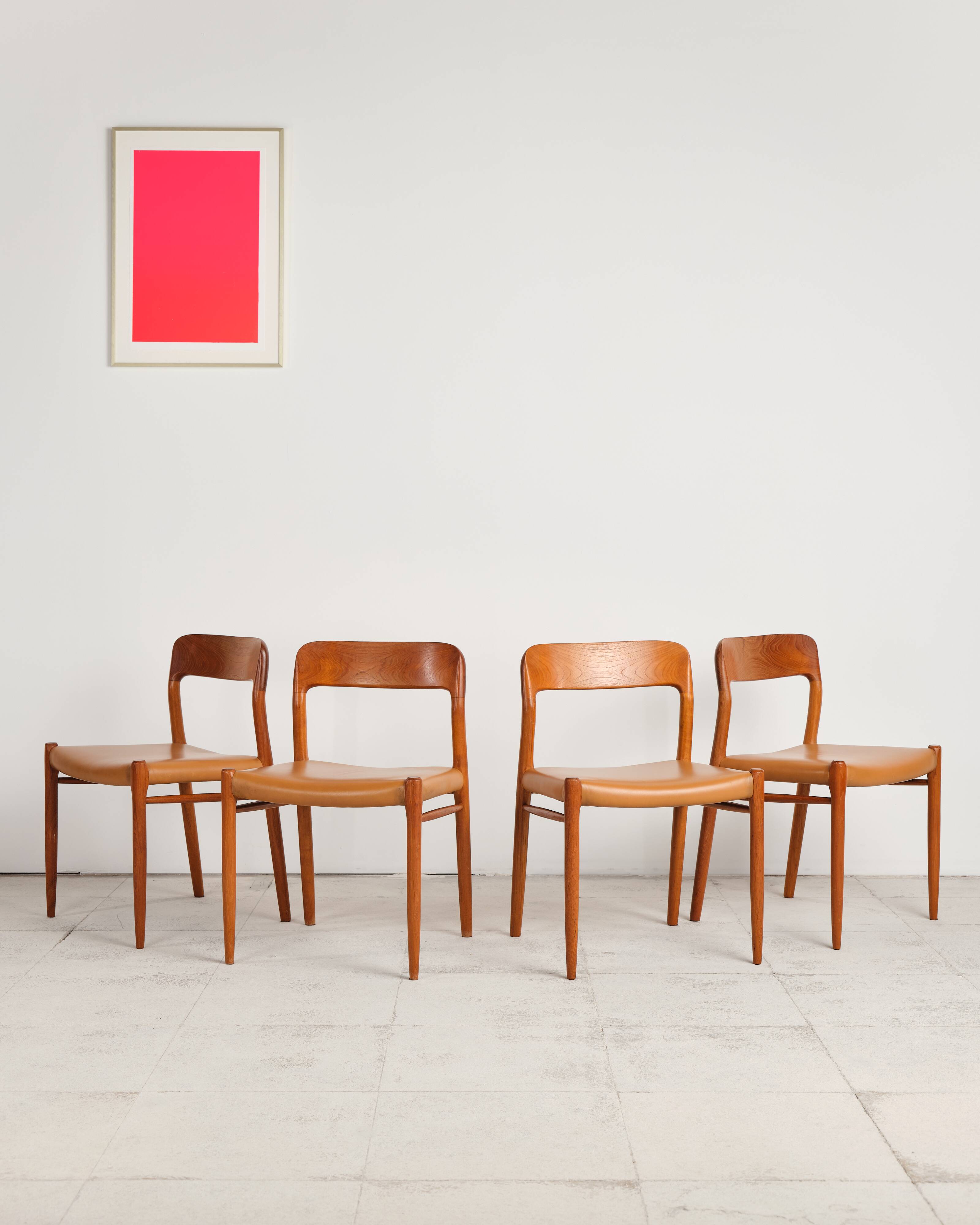 Ensemble de quatre chaises de salle à manger par Niels O. Møller