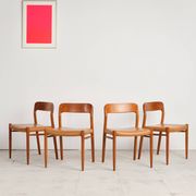 Set of four dining chairs by Niels O. Møller