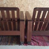 Pair of modernist Rio rosewood rack-and-pinion armchairs