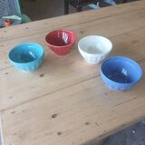 4 colorful faceted bowls