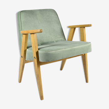 Armchair 366 designed by J. Chierowski in light green