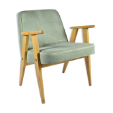 Armchair 366 designed by J. Chierowski in light green