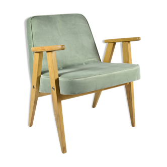 Armchair 366 designed by J. Chierowski in light green