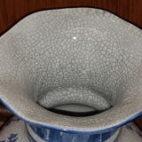 Ancient Chinese vase with blue decoration of sage and inscriptions