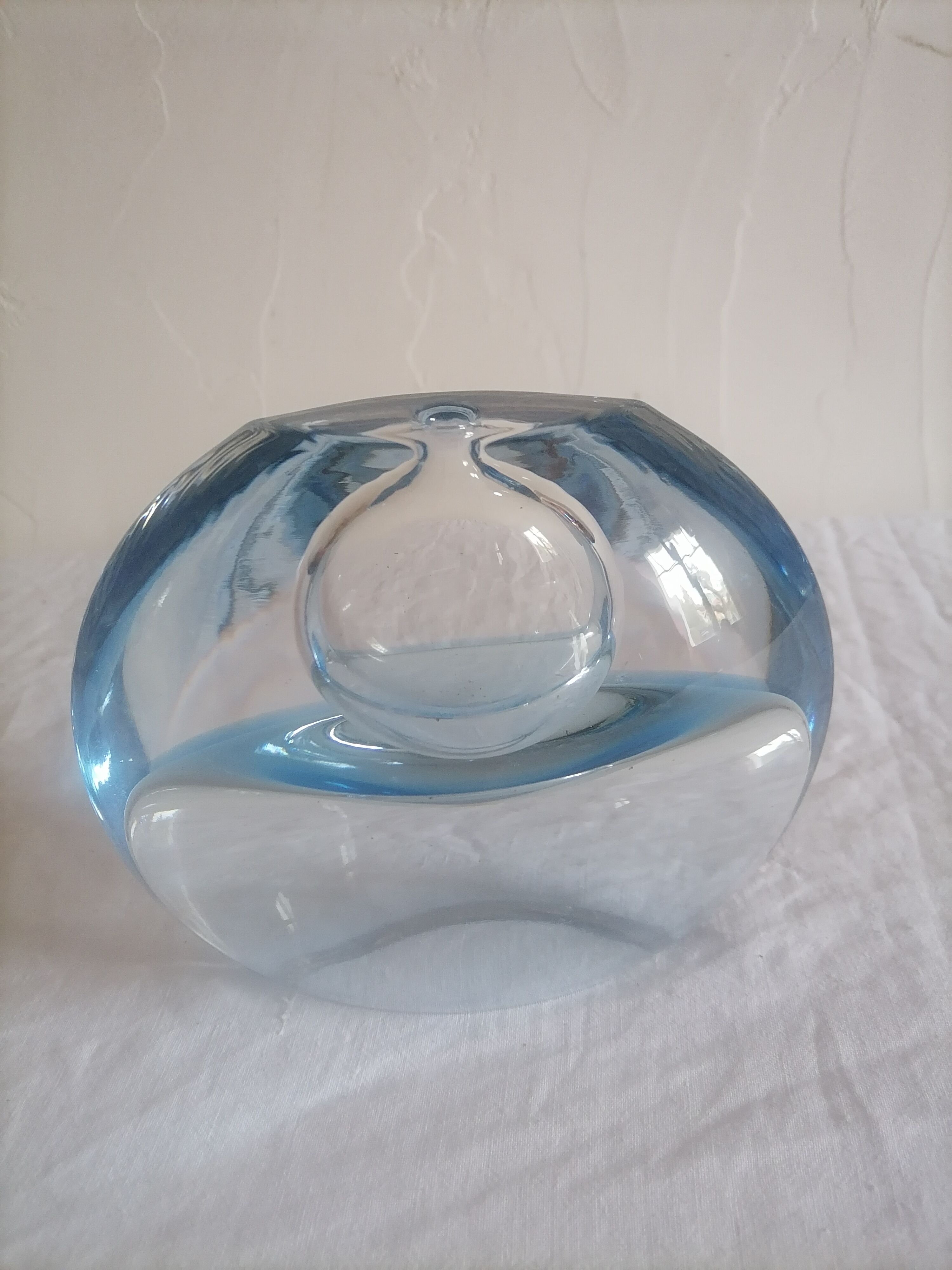 Ancient soliflore vase in bluish glass