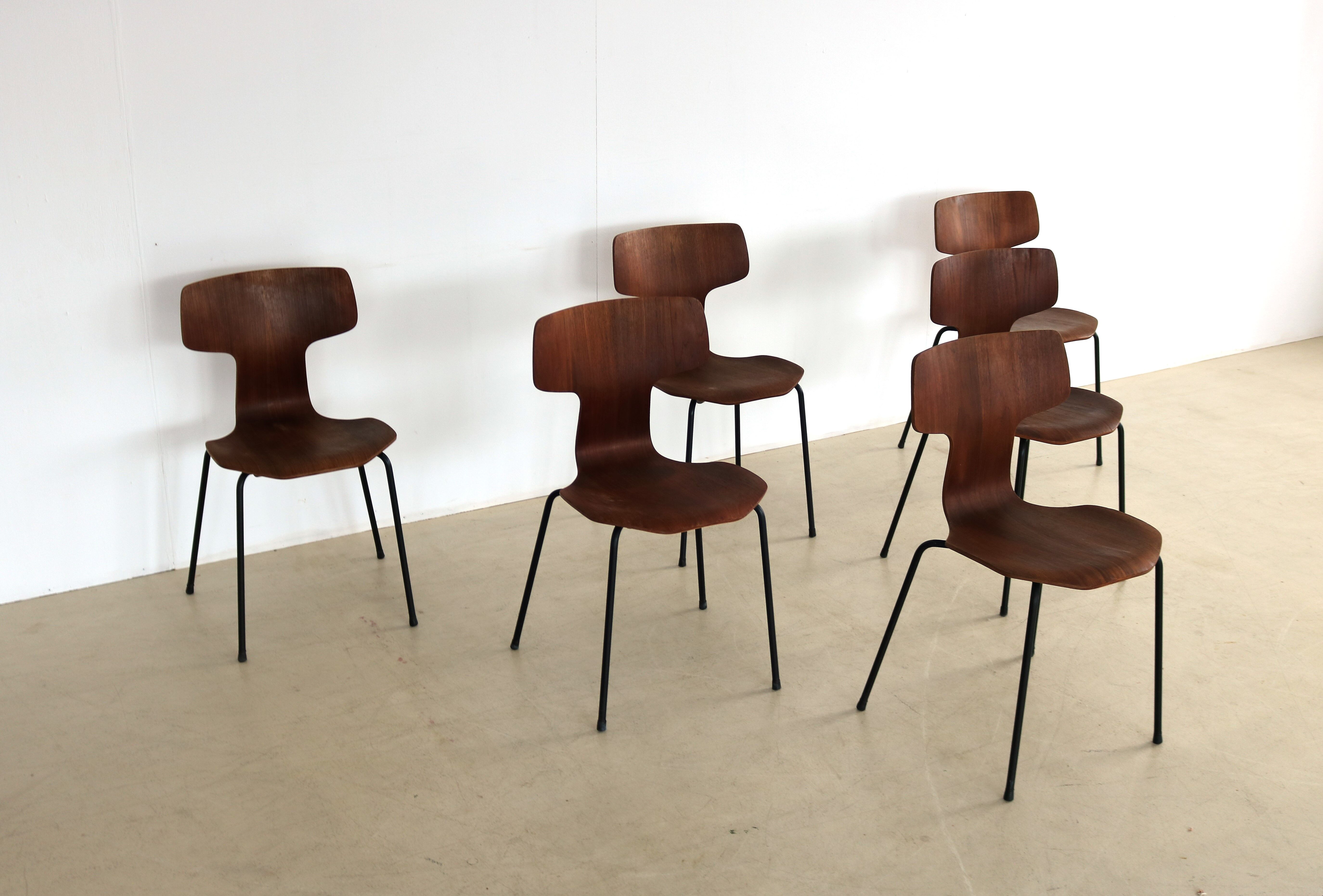 Set of 6 dining chairs model 3103 by Arne Jacobsen