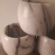 Lot de 6 ronds de serviette en marbre gris