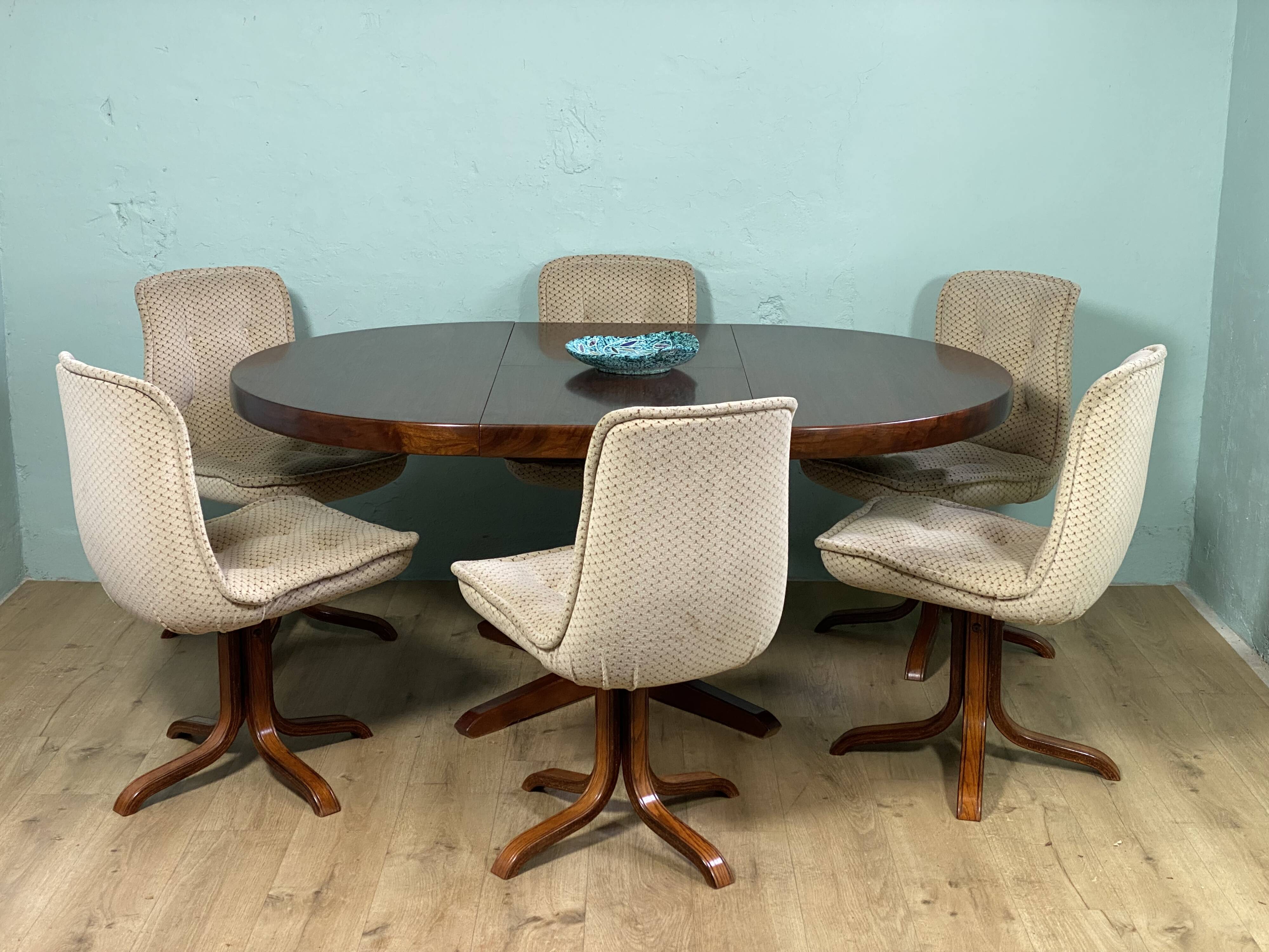 6 Swivel Bucket Chairs Scandinavian Design Vintage 60 70