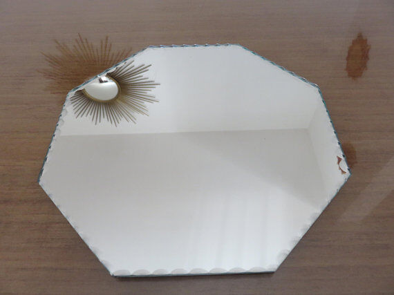 Set of 2 bevelled octagonal mirrors 50/60s