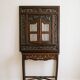 Wooden console set: console with integrated mirror.