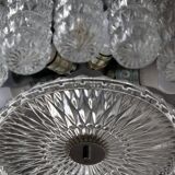 Glass and chrome chandelier
