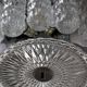 Glass and chrome chandelier
