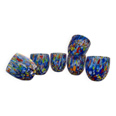 Set de 6 verres en verre soufflé vénitien avec murrine de Murano