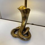 Lampe à poser 'Cobra' en bronze doré Hollywood Regency ca 1970