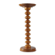 Vintage mid-century wooden candlestick, spool decoration from the 1970s.