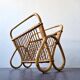 Porte-revues vintage en rotin, Pays-Bas 1960