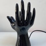 Sculpted ceramic globe lamp.