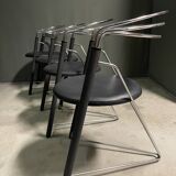 Set of 4 post modern 1980's dining chairs.