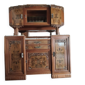 Buffet Art Déco – Noyer, placage de ronce et marbre – Vers 1930