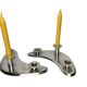 Ercuis, pair of 20th century silver-plated boomerang candlesticks