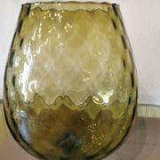 Vase tulipe vintage verre ambré