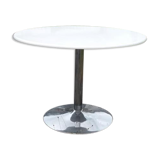 Round foot dining table chrome white tray