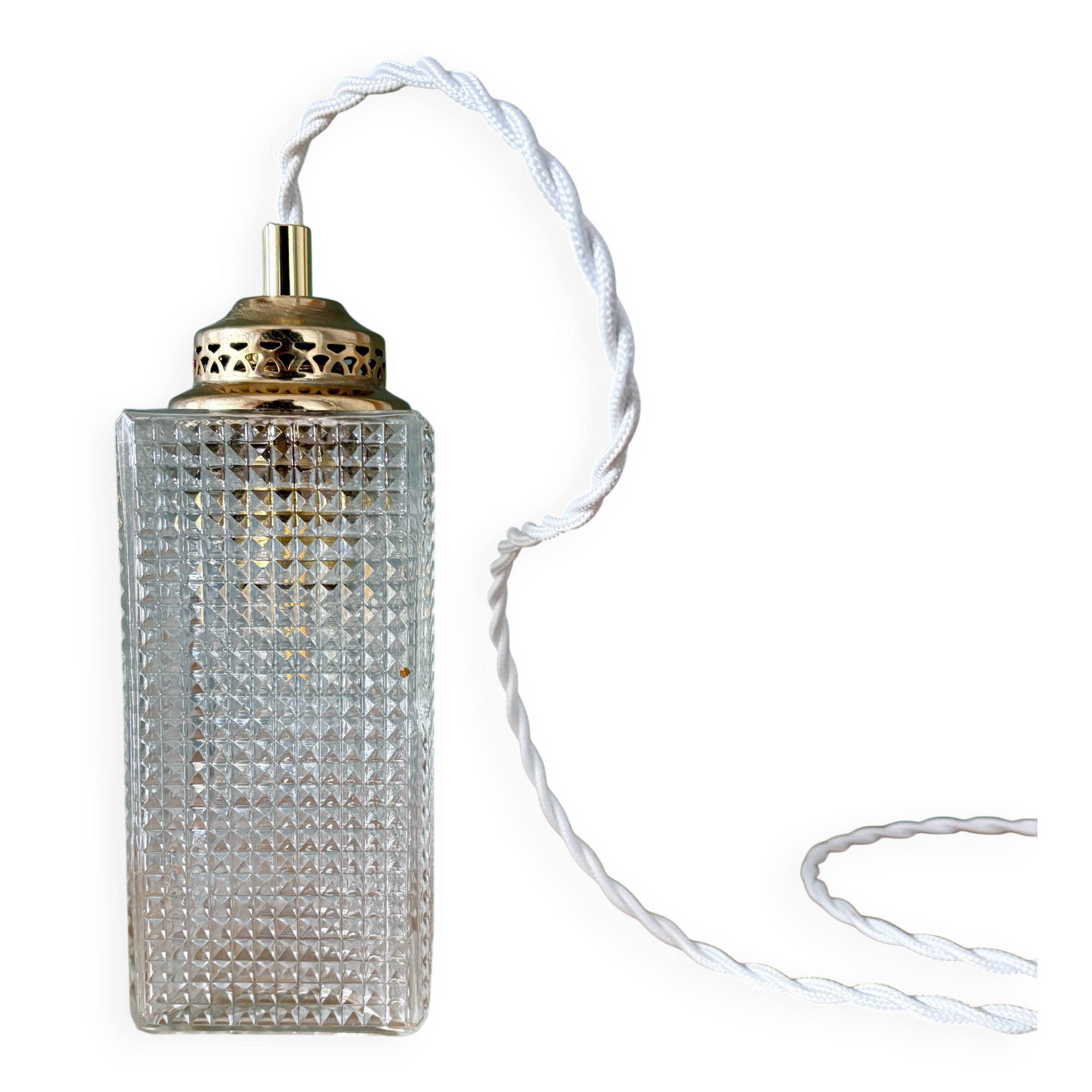 Vintage glass globe table lamp or portable lamp