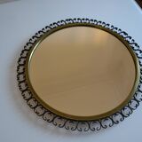 Miroir soleil 1960 laiton et fer forgé