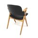 Scandinavian oak and leatherette office chair, Sweden, 1960