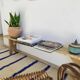 Old restored wooden farm bench