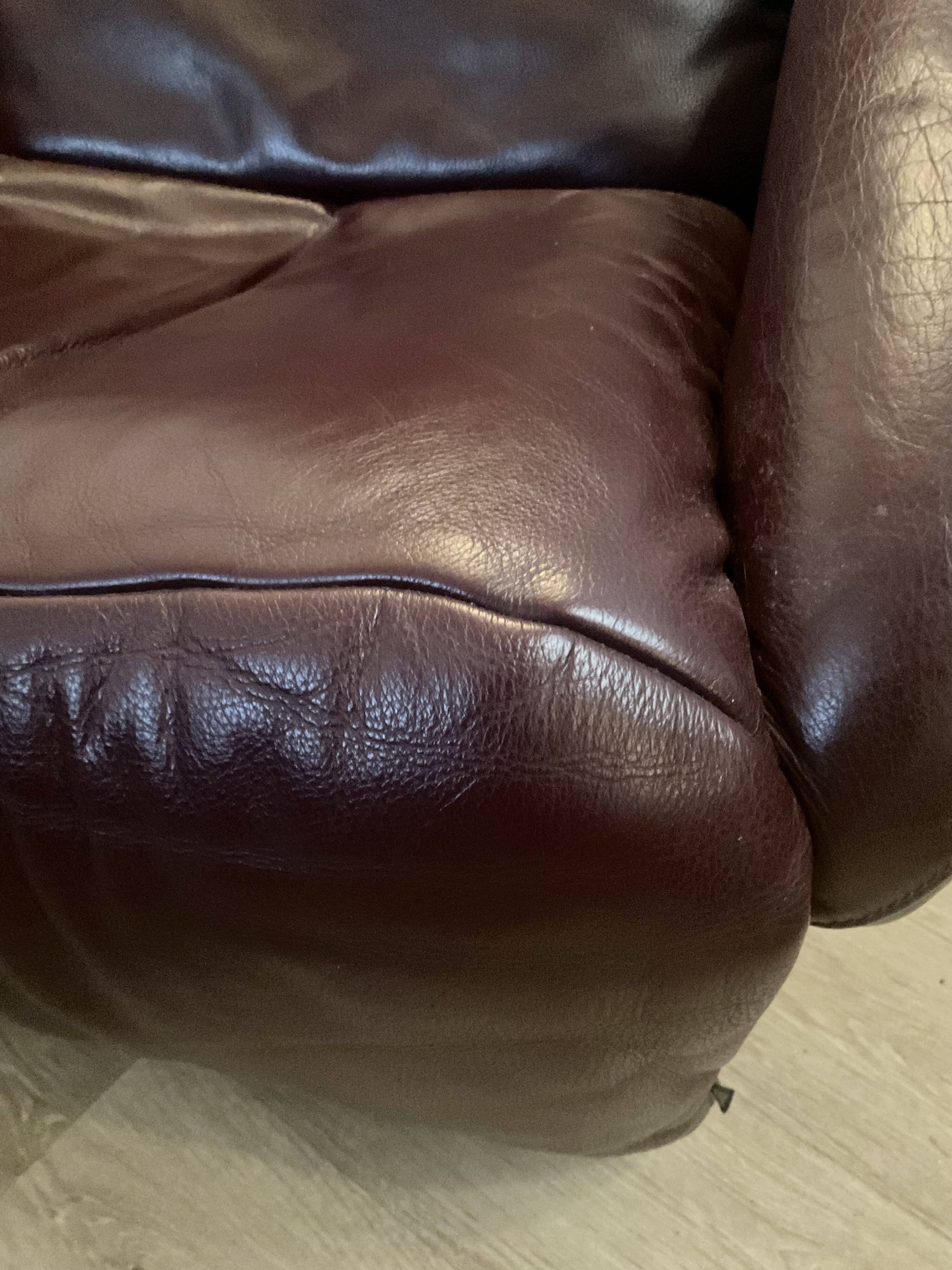 Fauteuil relax Jori des années 70 80 en cuir