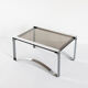 Vintage coffee table in chromed metal and glass, France 1970