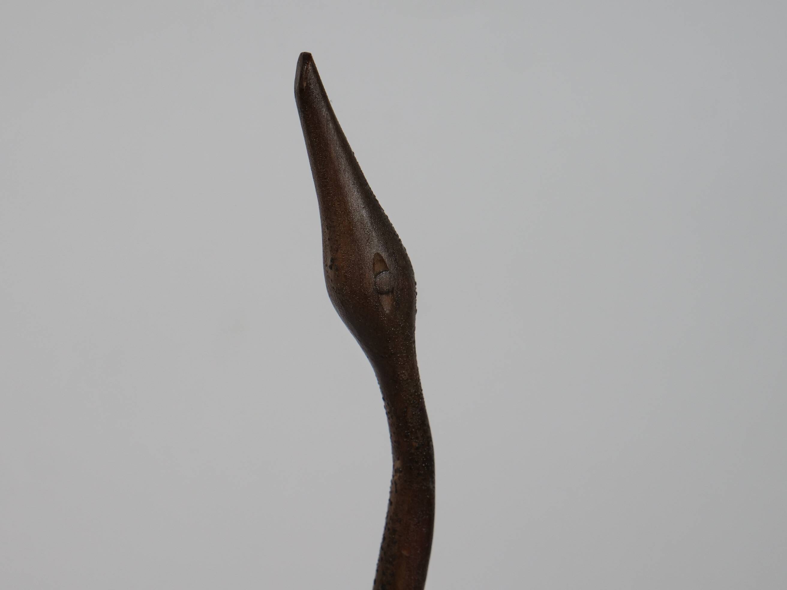 Teak Wood Crane Mid Century