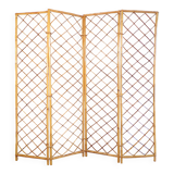 Vintage 4-panel rattan screen