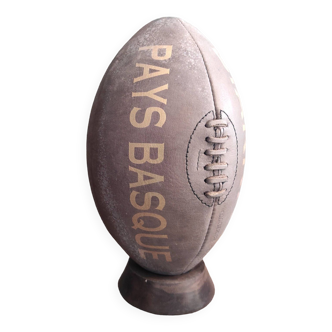 Ballon de rugby vintage en cuir Biarritz Pays Basque