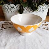 Yellow Scottish Sarreguemines earthenware bowl, Digouin