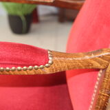 Red velvet voltaire armchair