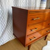 Vintage lacquered wooden chest of drawers