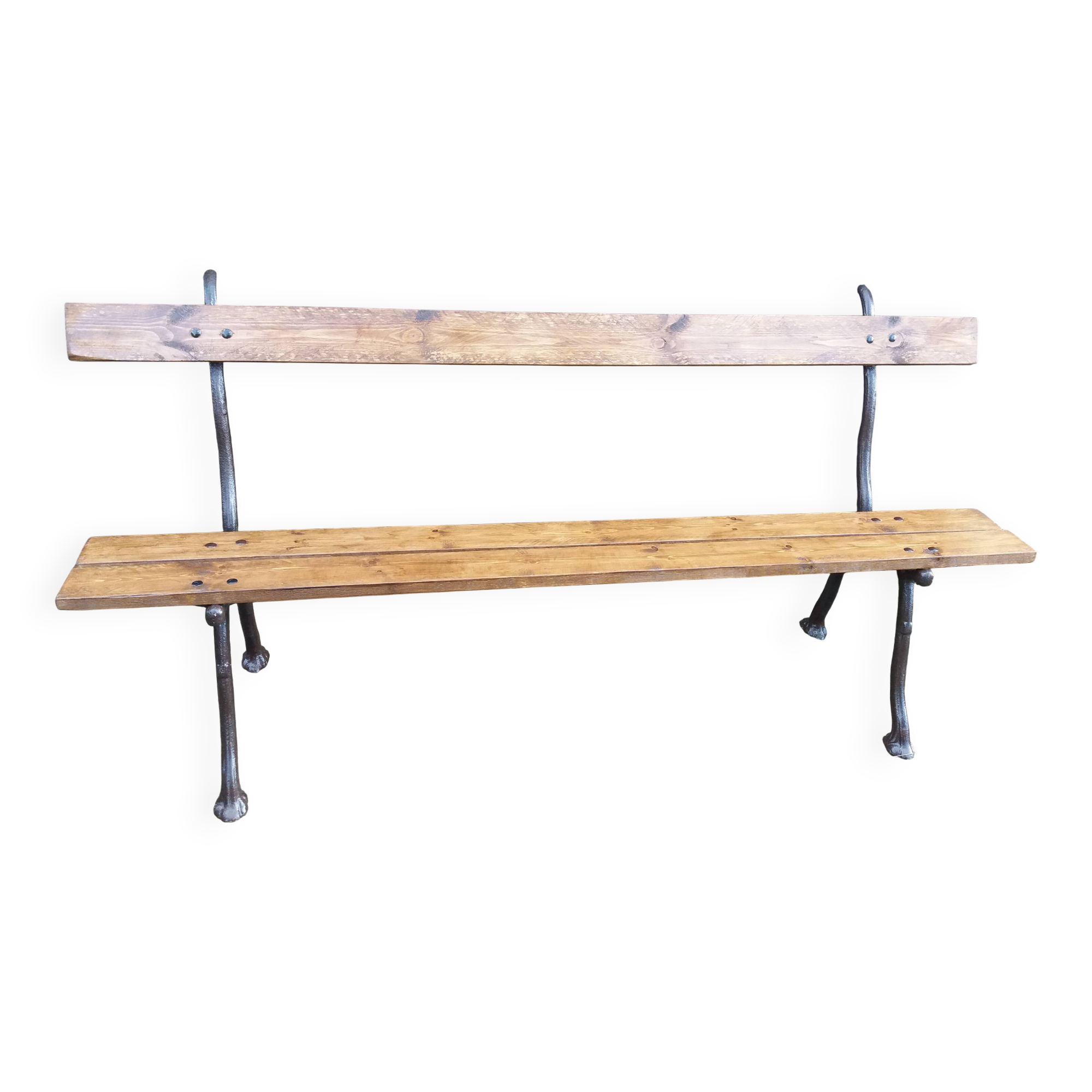 Cast iron leg garden bench