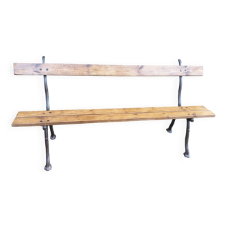 Cast iron leg garden bench