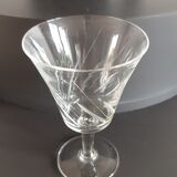 Set of 8 crystal wine glasses engraved 50s